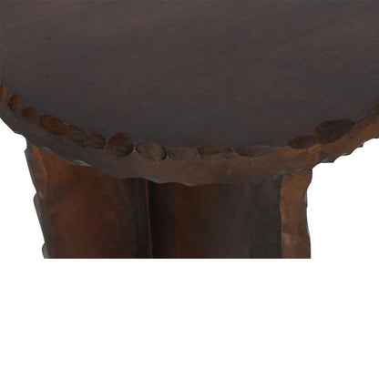 Rustic Hand-Carved Walnut Finish Side Table – Unique Accent Table