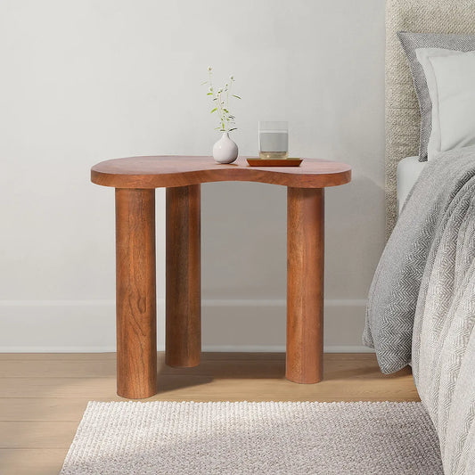 Contemporary Walnut Finish Side Table – Artistic Accent Table by Furniza