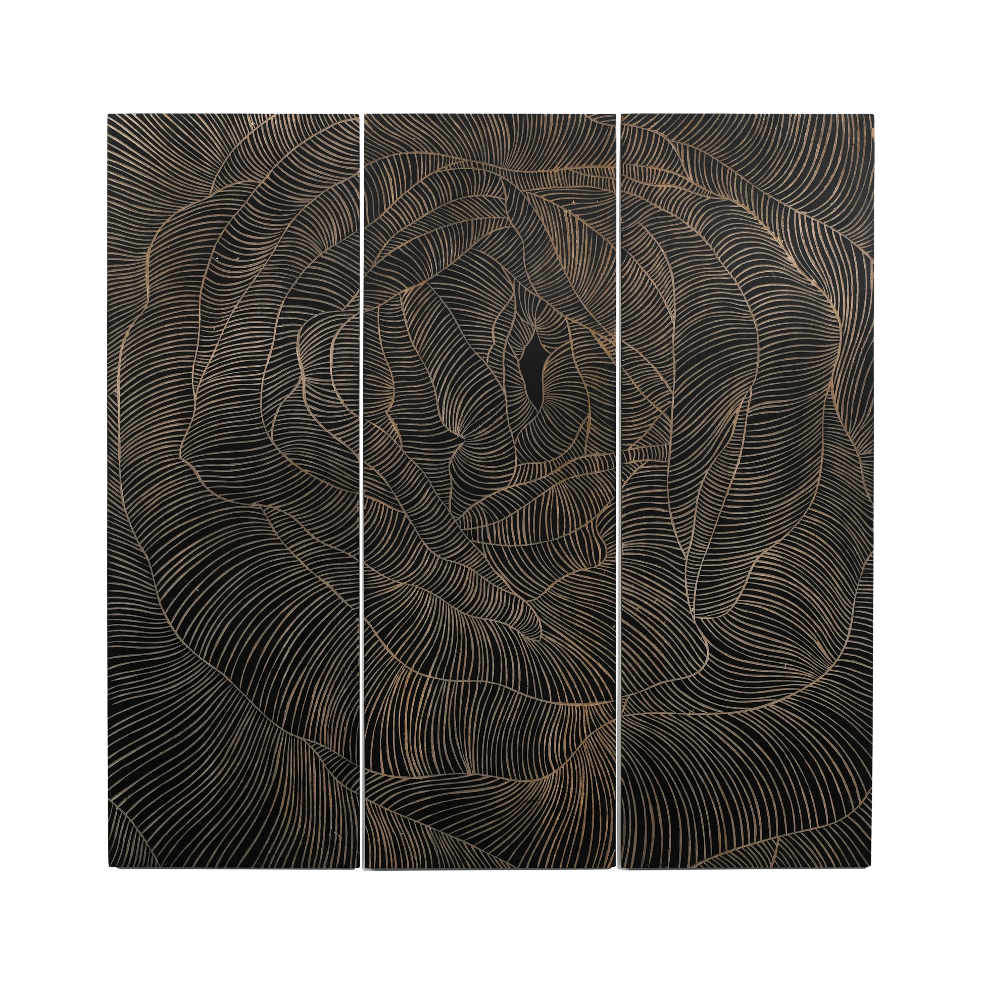 Black Finish Luxury Hand-Carved Rose Wall Panel - Furniza
