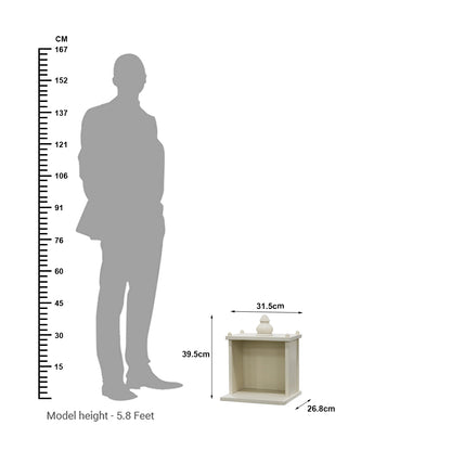 Traditional Pale White MDF Wall Mount Temple with Goombaj Top - Furniza